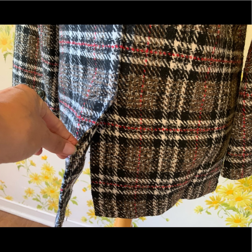 Boutique Blue B collection plaid tweed blazer brown size M - Picture 8 of 16